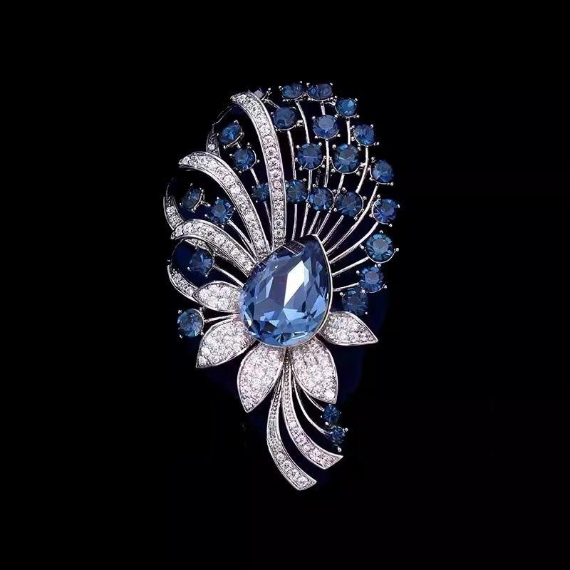 Retro Beautiful Also Flower Brooch High-End Women'S Exquisite Fashion Crystal Brooch Niche Design Pin With Jewelry