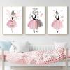 Little Fresh Girl Princess Love Canvas Painting Nordic Ins Style Children's Room Girl Heart Poster Wall Art Pictures For Bedroom No Frame