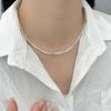 925 Silver Pearl Small Pieces of Silver Necklace Female Unique Cross Twist Clavicle Chain High-Grade Sense Niche