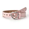 Детский ремень из искусственной кожи, детский милый персиковый ремень с пряжкой в ​​форме сердца, поясной ремень для девочек