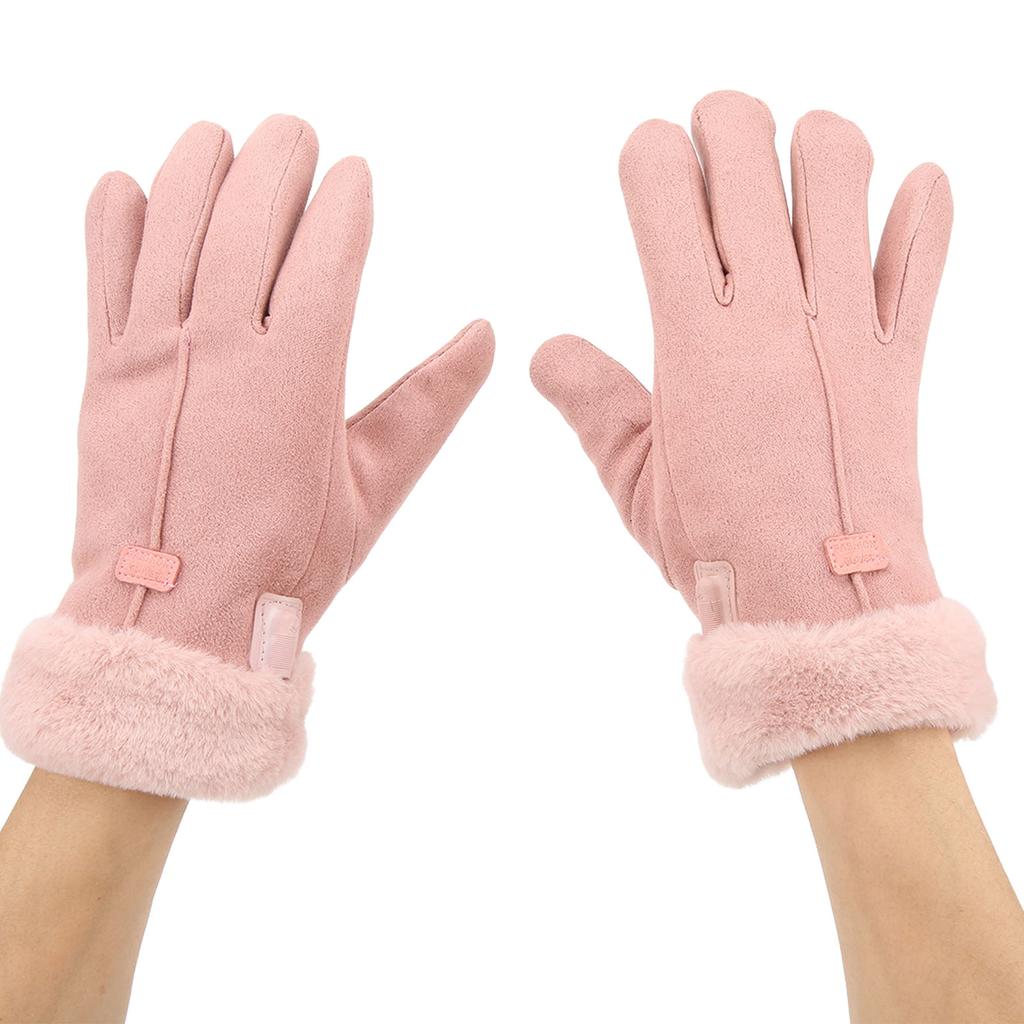 Pink USB Heating Gloves Hand Warmer Touch Screen Design Adjustable Temperature for Women Skiing