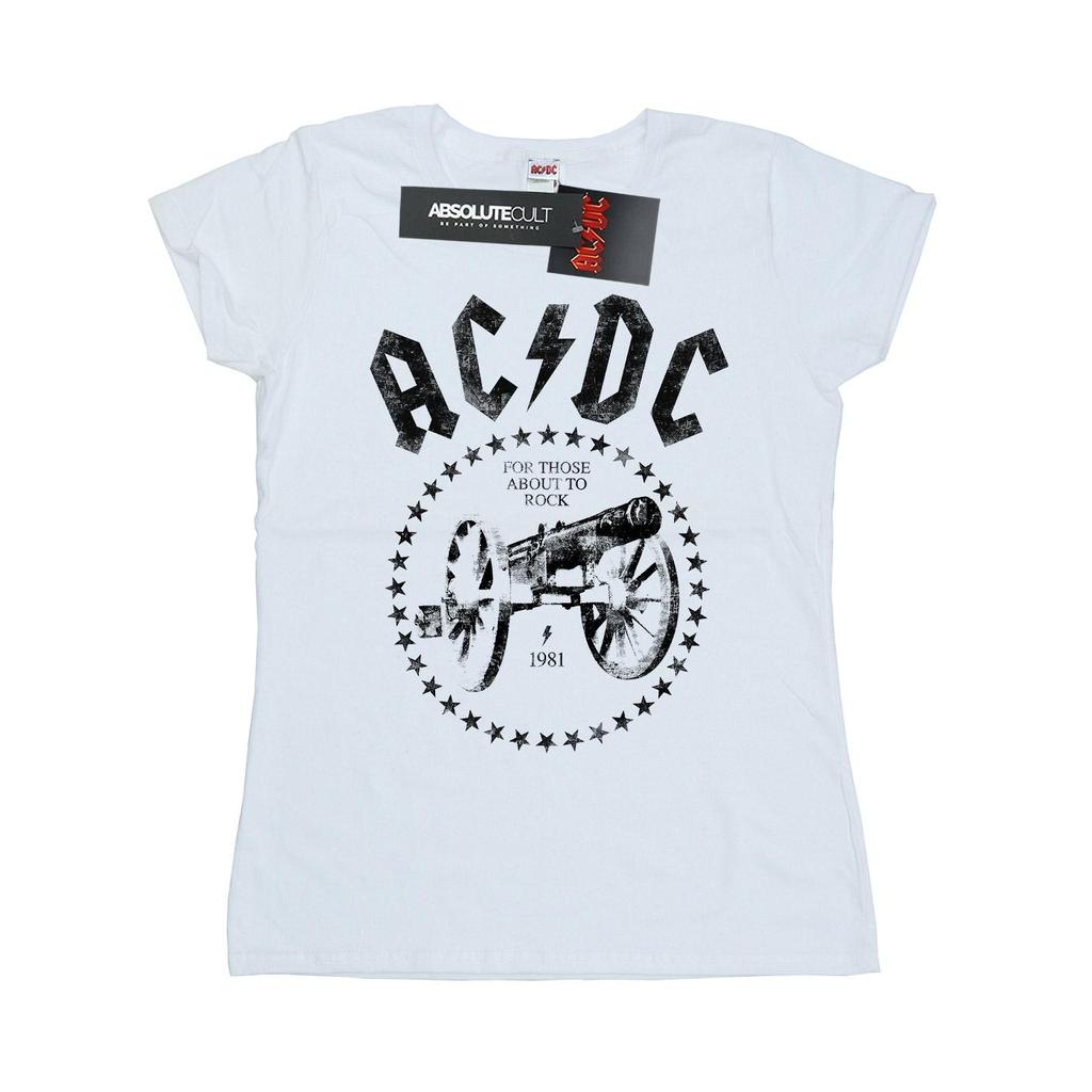 AC/DC Womens/Ladies We Salute You Cannon Cotton T-Shirt