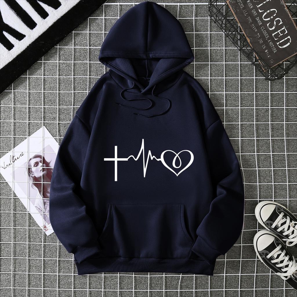 European and American Hot Casual Versatile Letters Loose Hooded Trendy Women's Clothing