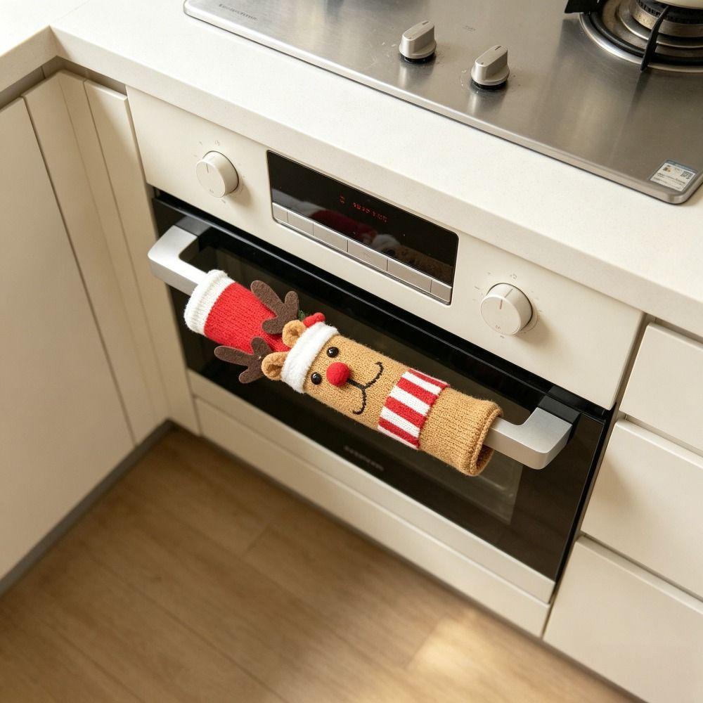 Cartoon Christmas Refrigerator Handle Cover Fridge Handle Protector for Fridge Oven Dishwasher