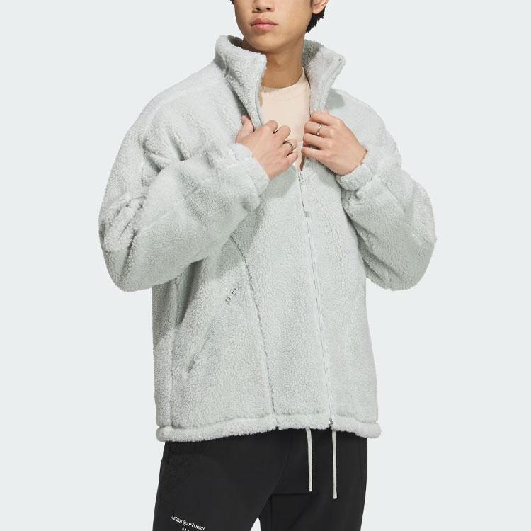 adidas Спортивная куртка для отдыха с однотонной биркой Куртки унисекс серебристо-серые IQ1367