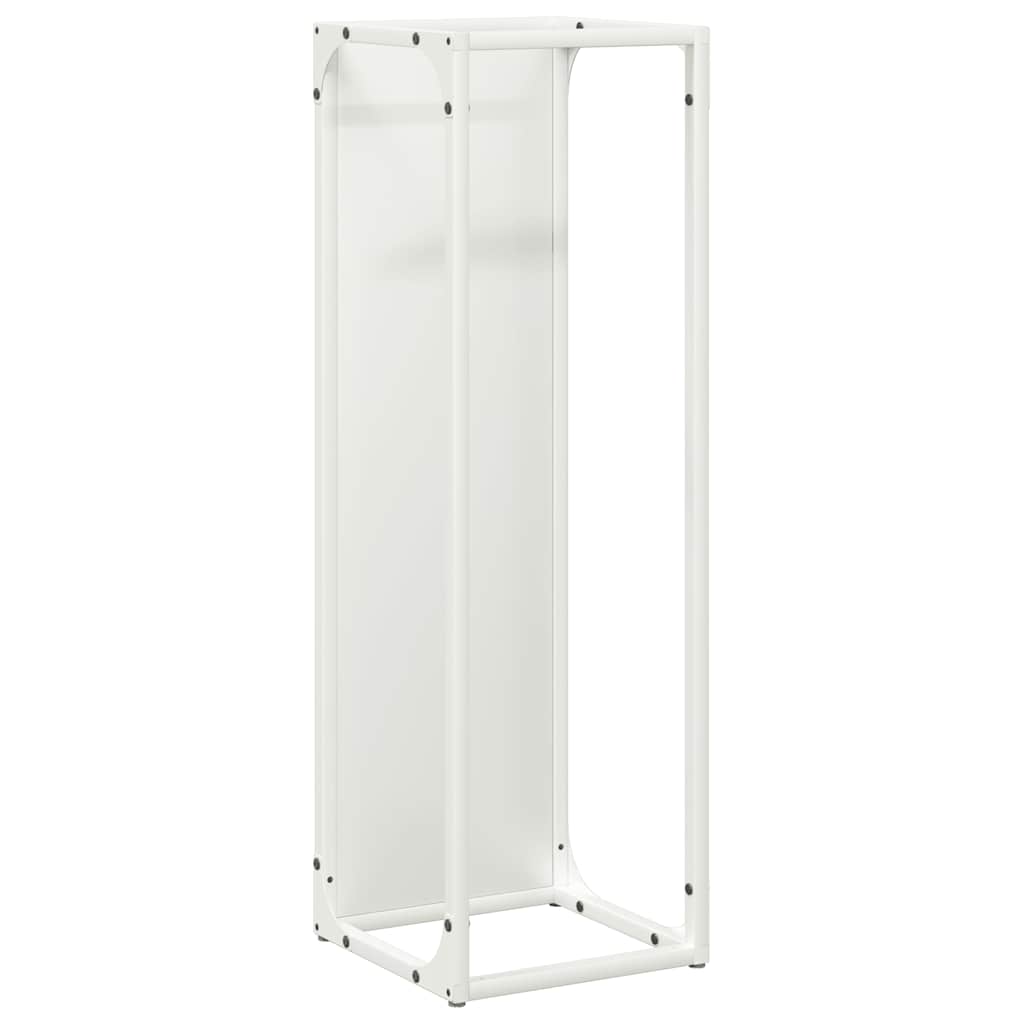 Firewood Rack White 25x25x80 cm Cold Rolled Steel