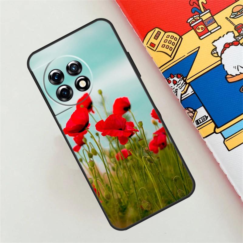 Красный Цветок Мака Чехол Для OnePlus Nord CE 4 3 2 Lite N10 N20 N30 OnePlus 12 11 9 10 Pro 10T 9R 10R 12R Чехол