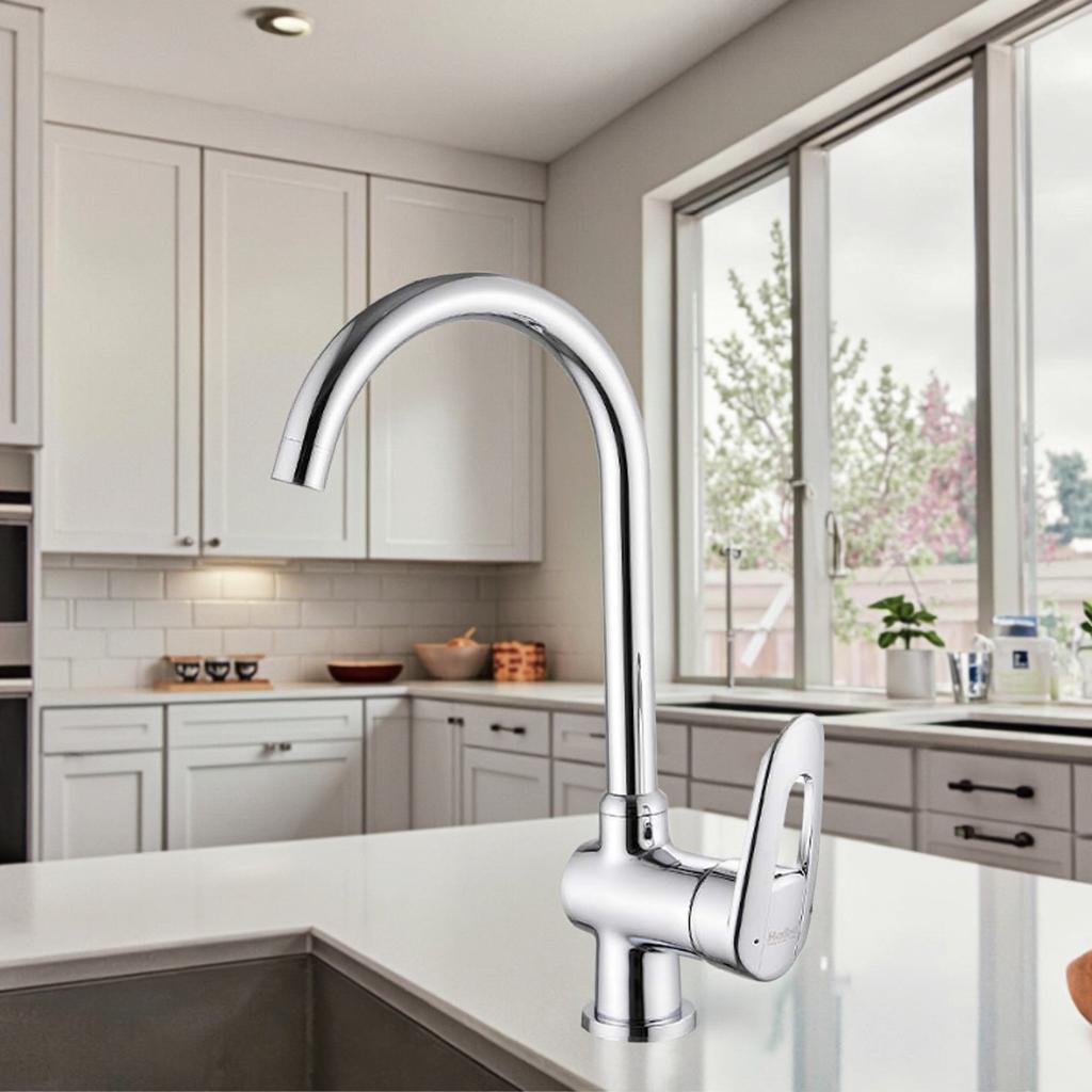 Modern Chrome Brass Kitchen Basin Faucet Mixed Water Wash Faucet Tap