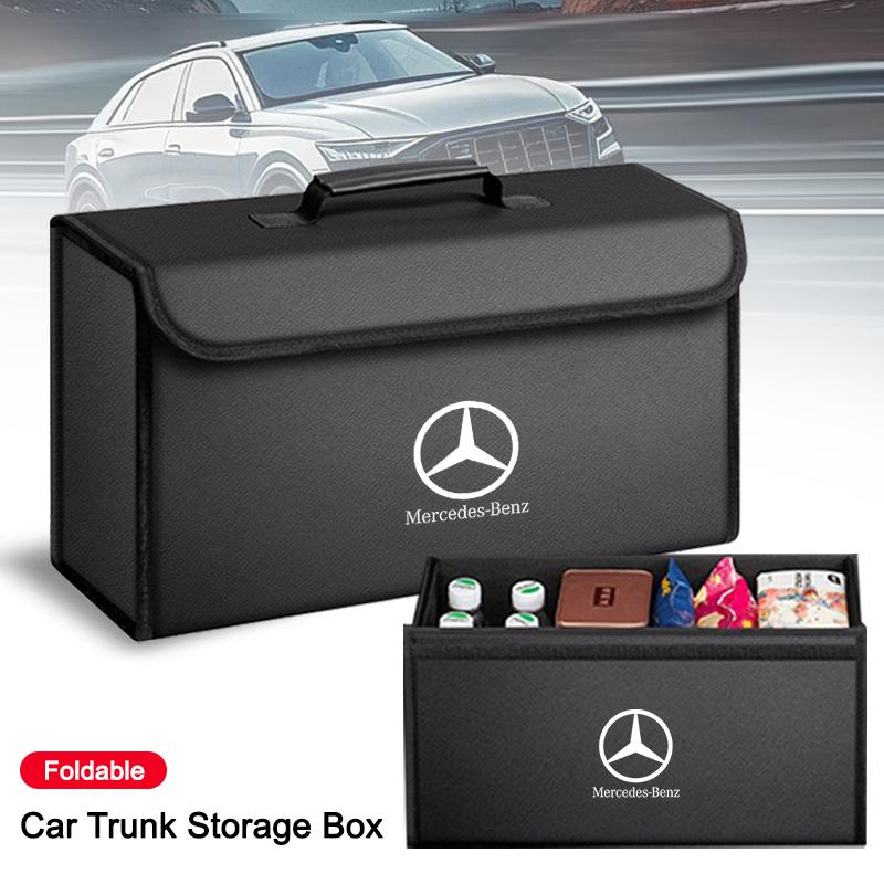 Car Organizer Trunk Storage Bag Large Capacity Storage Box Bag Foldable For Mercedes Benz AMG W205 W168 W213 W210 W222 CLK GLA QX3