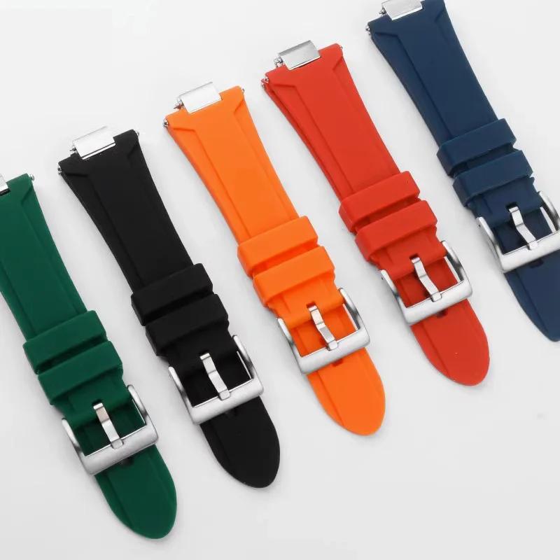 Silicone Rubber Watchband For TISSOT PRX Watchband T137.407/T137.410 Series Super Player Men Wrist Strap 26x12mm Convex End