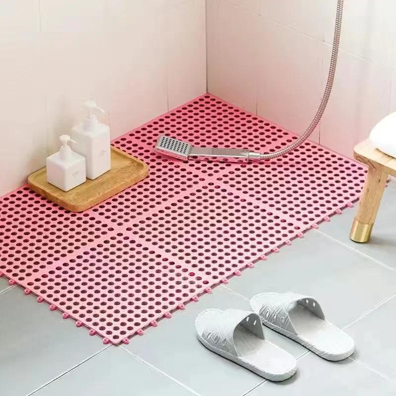 6 шт. 30x30 см TPE напольная плитка нескользящая плитка для соединения коврик для душа уличный коврик для ванной комнаты палубы слива бассейна патио балкона