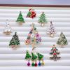 Alloy Christmas Tree Brooch Oil Dripping Rhinestones Multi-Style Fashion Versatile Christmas Gifts