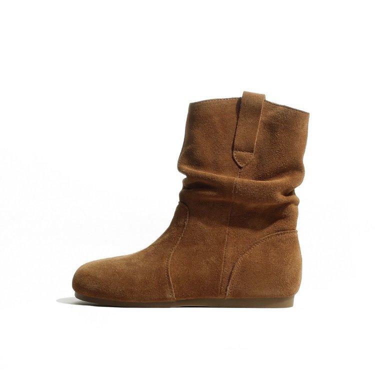 Ботинки на меху, полусапожки, женские, с круглым носком, на плоской подошве, короткие ботинки, новые осенне-зимние короткие ботинки