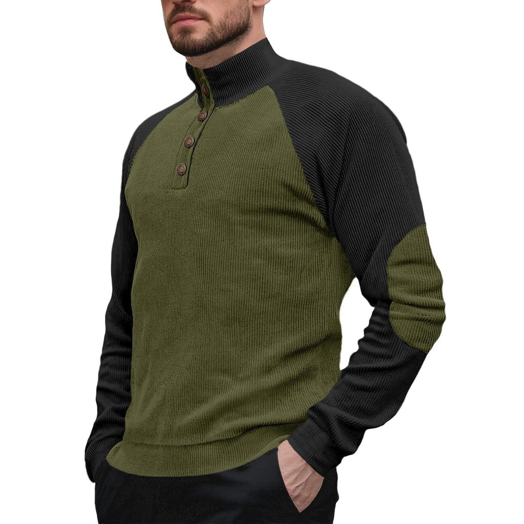 Men'S Outdoor Raglan Sleeve Standing Collar Long Sleeved Sweatshirt