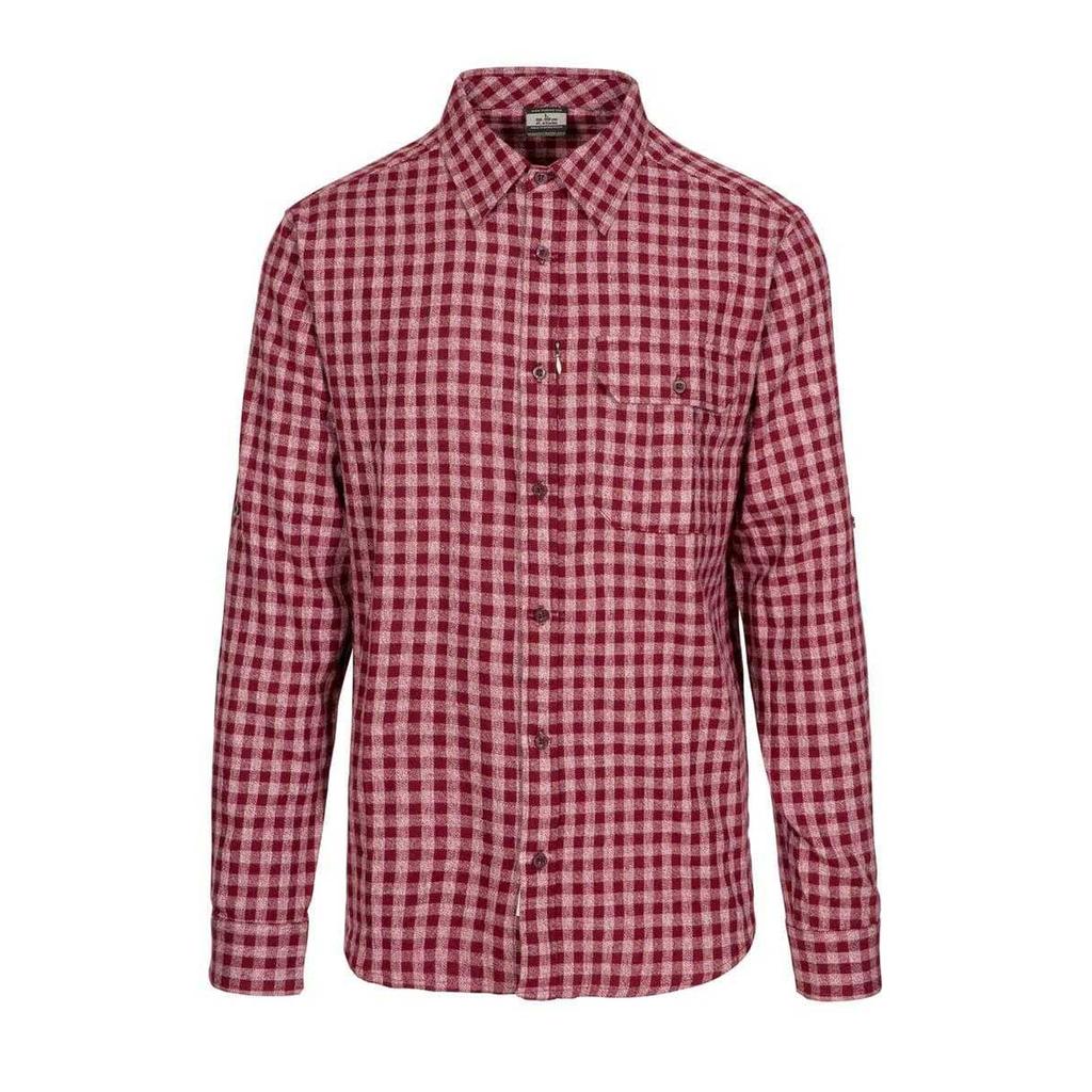 TRESPASS Mens Participate Checked Cotton Shirt