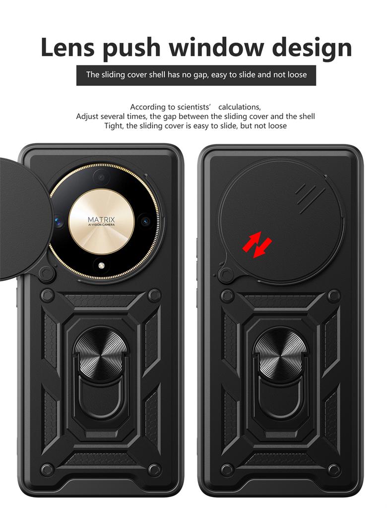 Чехол для Honor Magic 5 Lite 5G с магнитным держателем и кольцом для телефона, чехол для Honor Magic5 Lite 5G Magic5Lite, защитная задняя крышка с выдвижной камерой