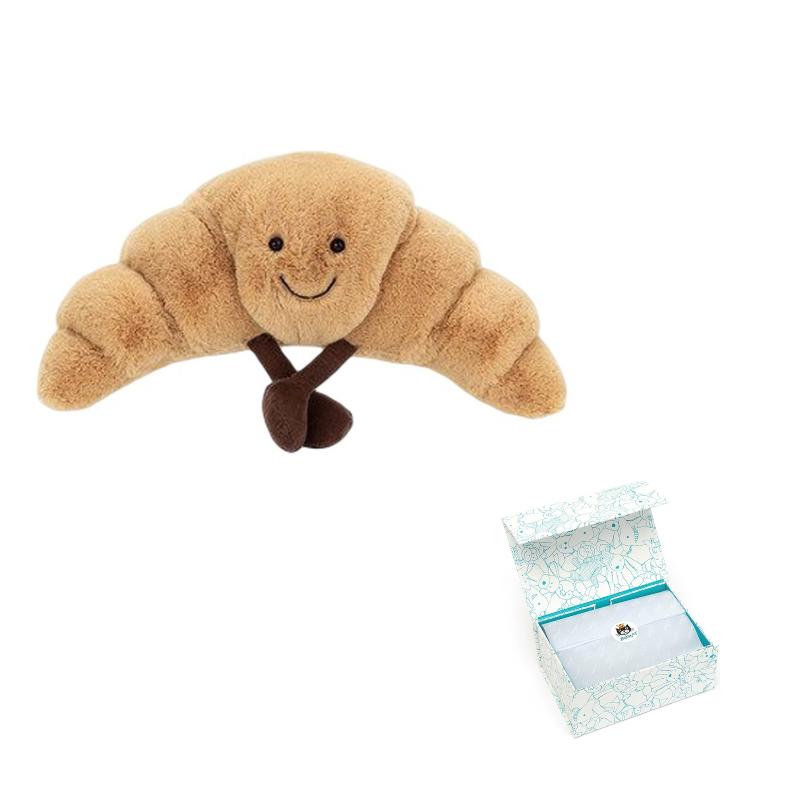 JELLYCAT Серия 'Веселая Еда' Круассан Милая Кукла Плюшевая Кукла Высота 7 см