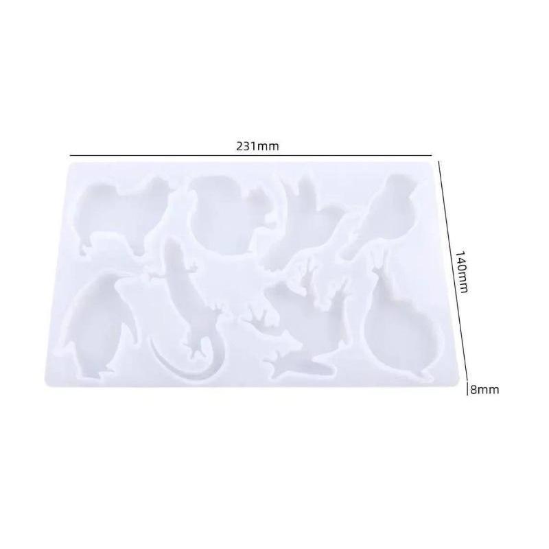 New Creative Shape Handmade Molds DIY Crystal Epoxy Resin Mold Animal Lizard Keychain Mirror Silicone Molds Accessories