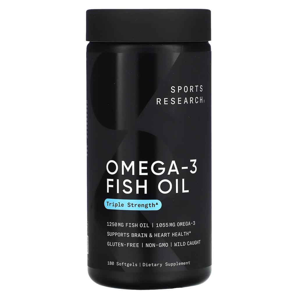 Omega 3 Fish Oil, Triple Strength, 180 Softgels