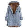 Plus Size Winter Warm Women Vintage Plaid Asymmetrical Button Hooded Outwearcoat