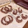 Hong Kong Style Geometric Leopard Print Furry Earrings - Autumn/Winter Trend