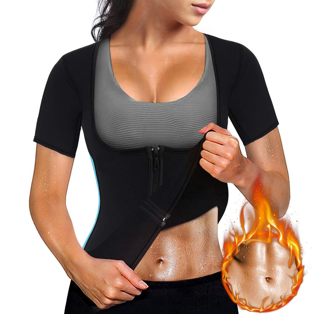 Горячие неопреновые костюмы для сауны для женщин, тренировочный жилет для тренировки талии, рубашки для тренировки тела, термокуртка, корректирующее белье, майки, футболка для фитнеса