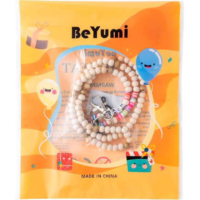BeYumi 5 шт. Деревянные шнурки с бусинами для бейджей Женский шнурок для учителя с держателем для ID Школьные рабочие женские аксессуары Подарок