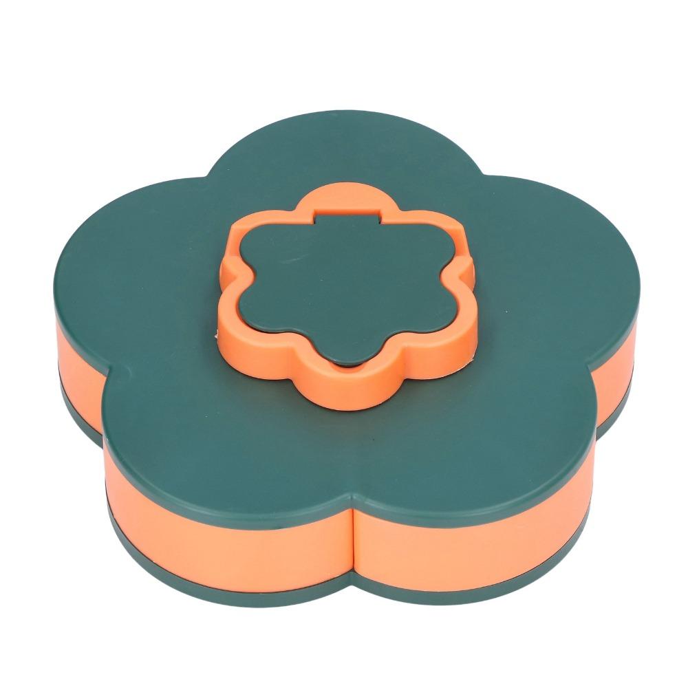 Flower Shape Candy Tray Double Layer Nut Plate 360 Rotating Storage Organizer Snack Storage