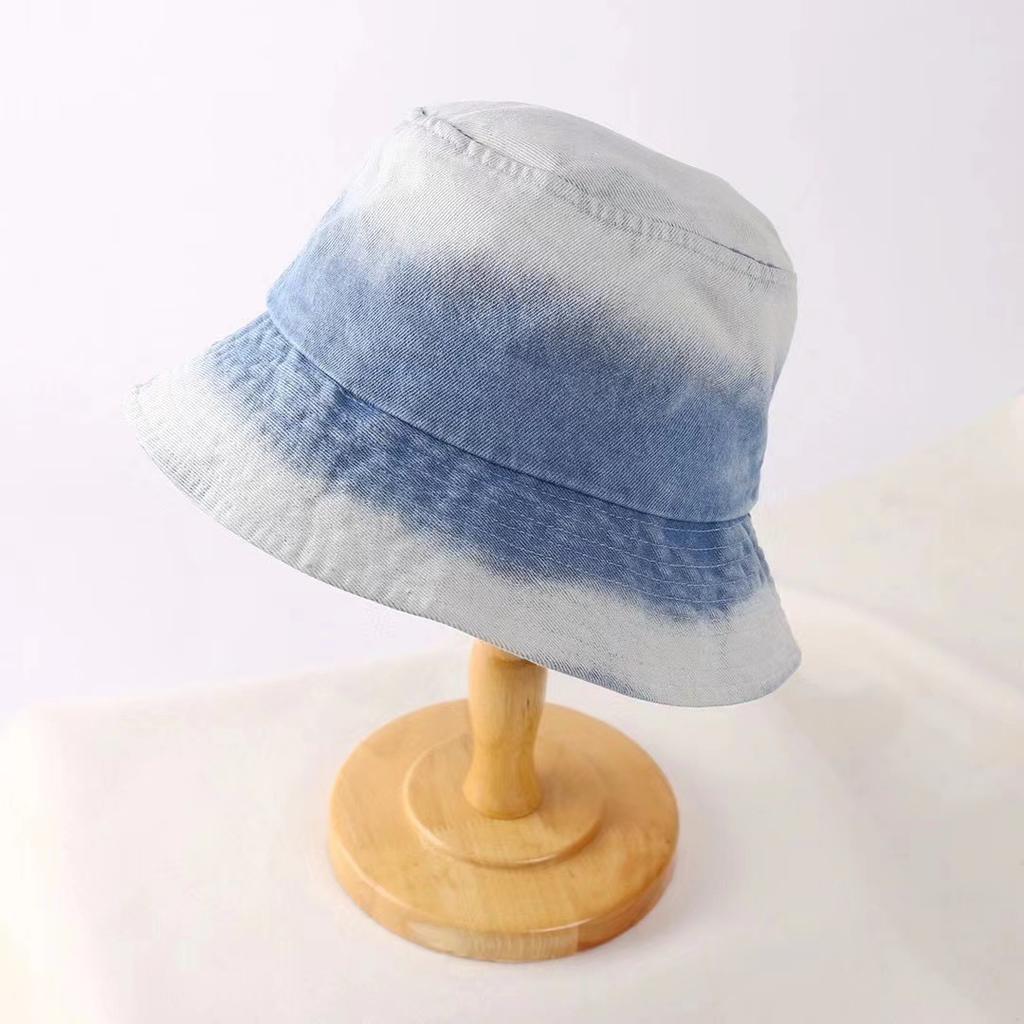 Джинсовая шляпа-ведро 2025 года, новая контрастная потертая шляпа в стиле ретро, женская шляпа для защиты от солнца на весну и лето