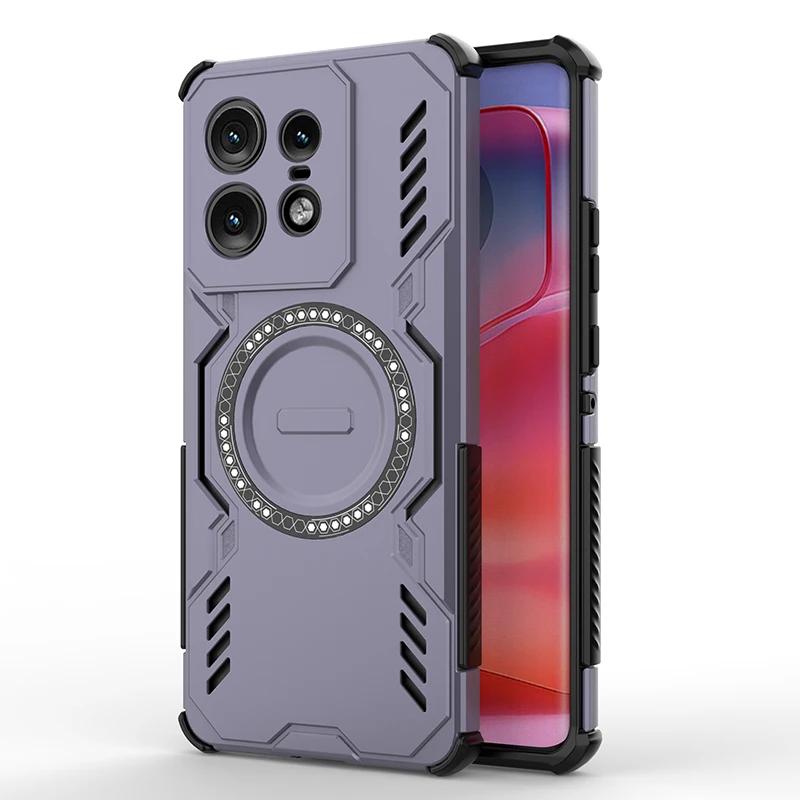 Термоотводящий противоударный магнитный чехол-броня для Motorola Edge 50 Pro Fusion 40 Neo с четырехсторонними подушками безопасности, защитный чехол от падения