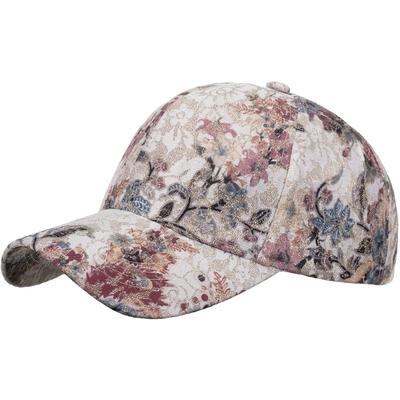 Кепка Floral CA670 [Белый Клык], Узор, Блеск, Спорт, Бег, На улице, Женская, Мужская, (красный)