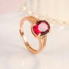 Real 14k Rose Gold Ruby Gemstone Ring For Females Anillos De Ruby Wedding Bands Anel Gemstone Jewellry Anel Wommen Bizuteria