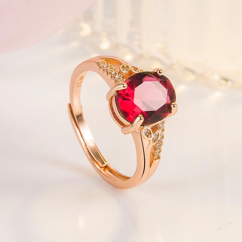 Real 14k Rose Gold Ruby Gemstone Ring For Females Anillos De Ruby Wedding Bands Anel Gemstone Jewellry Anel Wommen Bizuteria