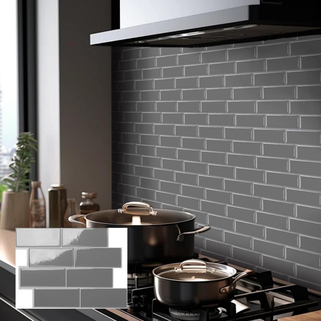 Самоклеящаяся настенная плитка Водонепроницаемые обои для гостиной Кухни Внутренние Декоративные 3D Настенные плитки