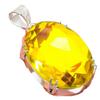 Citrine Gemstone Handmade 925 Sterling Silver Jewelry Pendant 2.17" AH-780