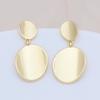 S925 Silver Needle Gold-Plated Oval Dangle Earrings for Women
