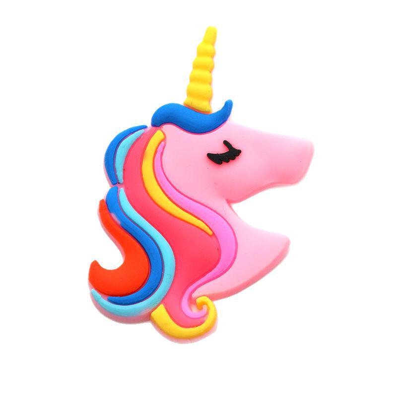 Cartoon Rainbow Unicorn PVC Hair Clip & Magnet DIY Accessory