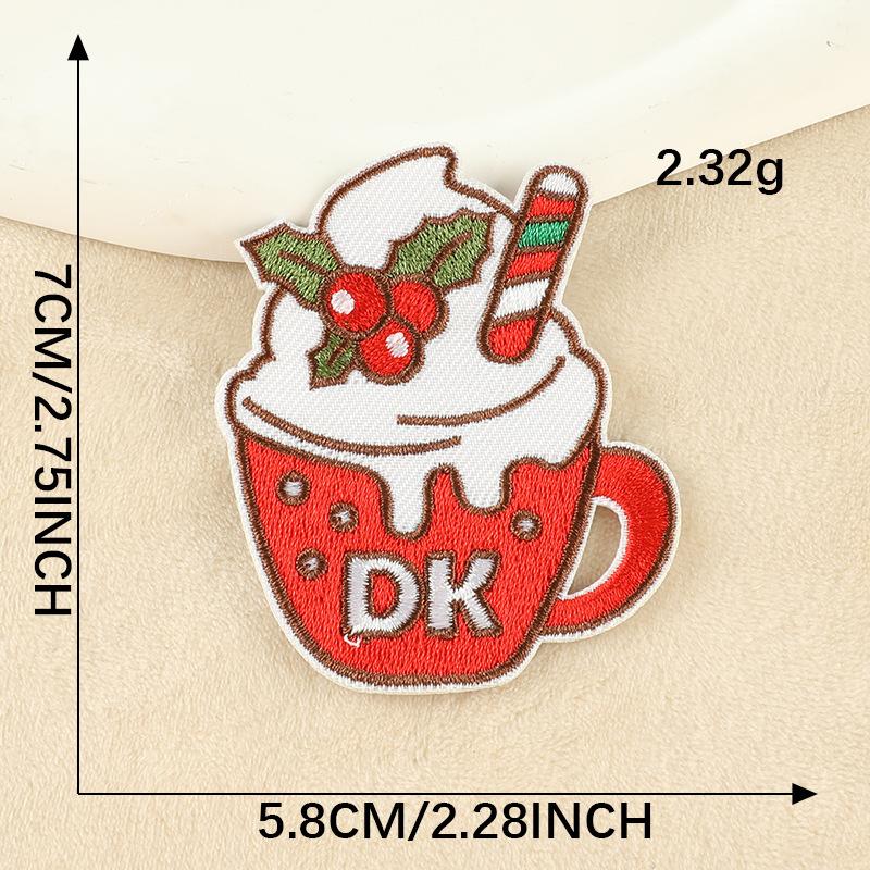 DIY Christmas Cartoon Embroidery Stickers Snowman Stickers Holiday Gift Baby Clothes Doll Stickers