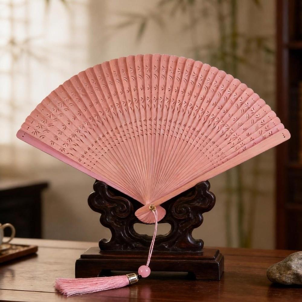 Portable Hand Fan Handmade Retro Bamboo Fan Elegant Folding Bamboo Fan for Women