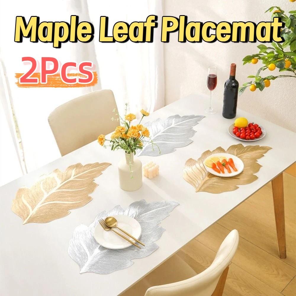 2Pcs Non-Slip PVC Table Mat Anti-stain Decorative Table Mat Tableware Pad Table Decoration