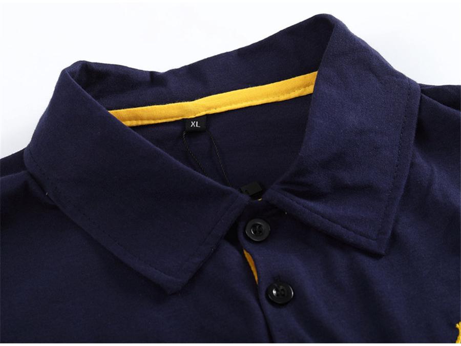 Мужская летняя рубашка-поло с вышитым оленем — короткий рукав, повседневная и модная