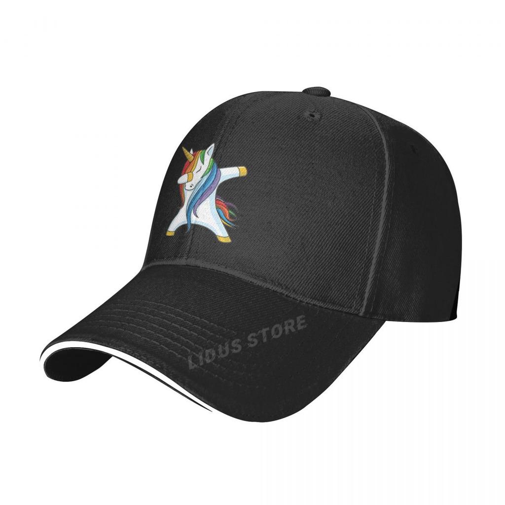 Fashion Dabbing Unicorn Unisex Baseball Cap 2022 Cartoon Rainbow Unicorn Dad Hat Summer Hip-Hop Caps