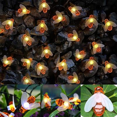 22M 200LED солнечные гирлянды пчелы уличные гирлянды с 8 режимами водонепроницаемые солнечные батареи для патио двор рождественский декор 606