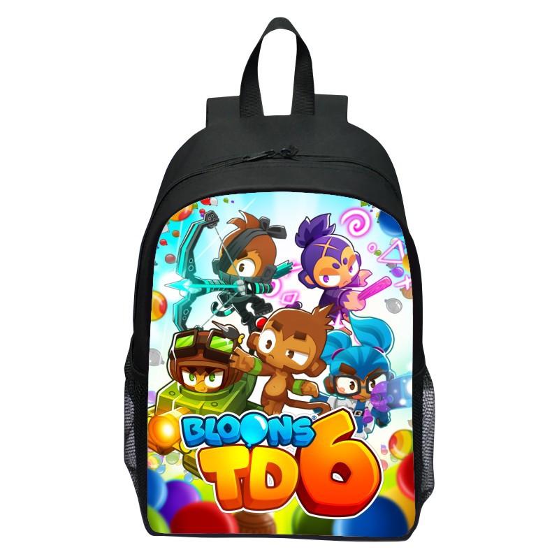 16-дюймовый детский рюкзак Башня из шаров Anti Bloons TD6 Рюкзак для ученика начальной и средней школы Мальчика и Девочки Рюкзак