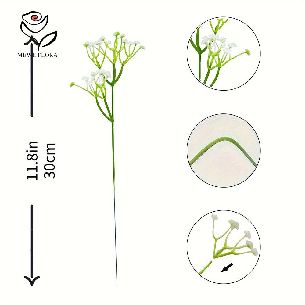 30 шт. Искусственные белые цветы дыхания младенца, реалистичные на ощупь, искусственная гипсофила, букет для свадьбы, цветочная композиция, вечеринка, домашний декор