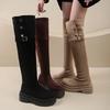 Winter Fashion Women Over The Knee Knight Boots Fashion Fold Two Ways To Wear Shoes Female Thick Heel Silm Thigh High Booties