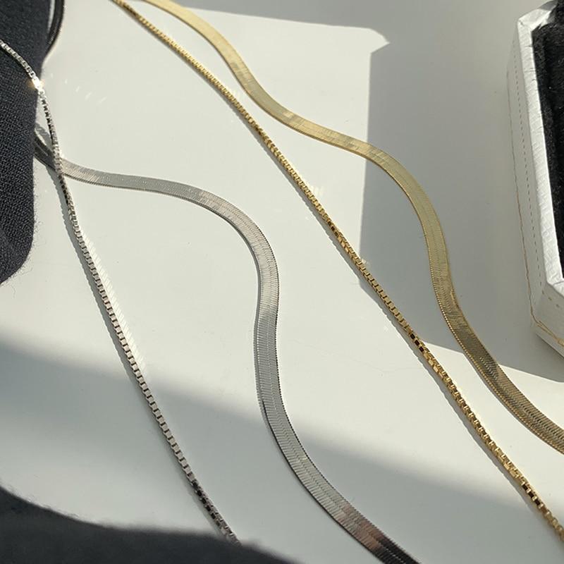 Ожерелье-цепочка из стерлингового серебра 925 пробы со змеей для женщин, двухслойная цепочка-колье, ожерелье, вечерние ювелирные изделия