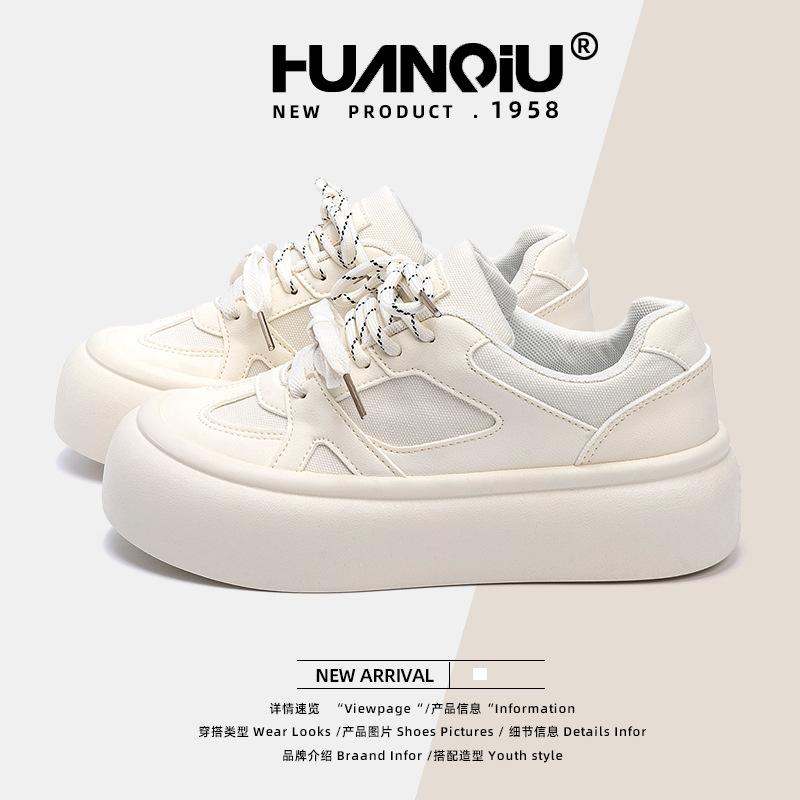 Global Platform White Shoes Women's Spring ZHQ5915 New Popular Versatile and Lightweight Student Shoes Women's Board Shoes