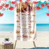 Praying Woman with Floral Prayer Design Beach towel quick-drying for travel outdoor sports jogging beach and swimming