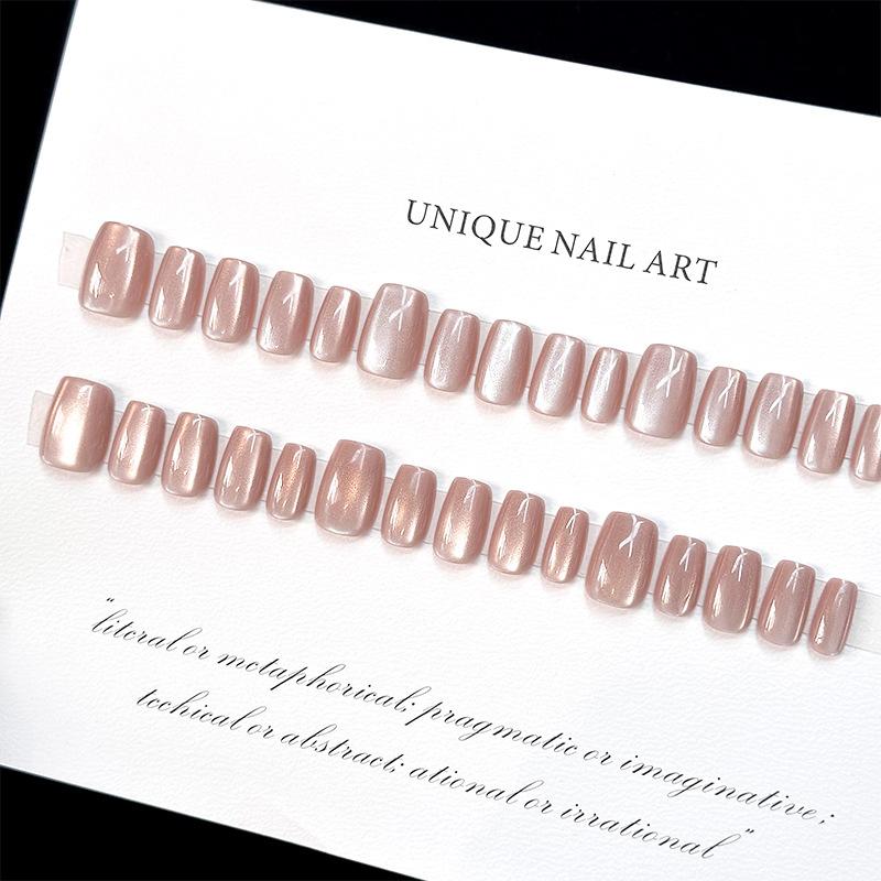 Champagne Cat Eye Wear Nail Wide Light Ice Tea Milk Tea Ice Flash Pure Nude Cat Eye Wear Nail Hand Work